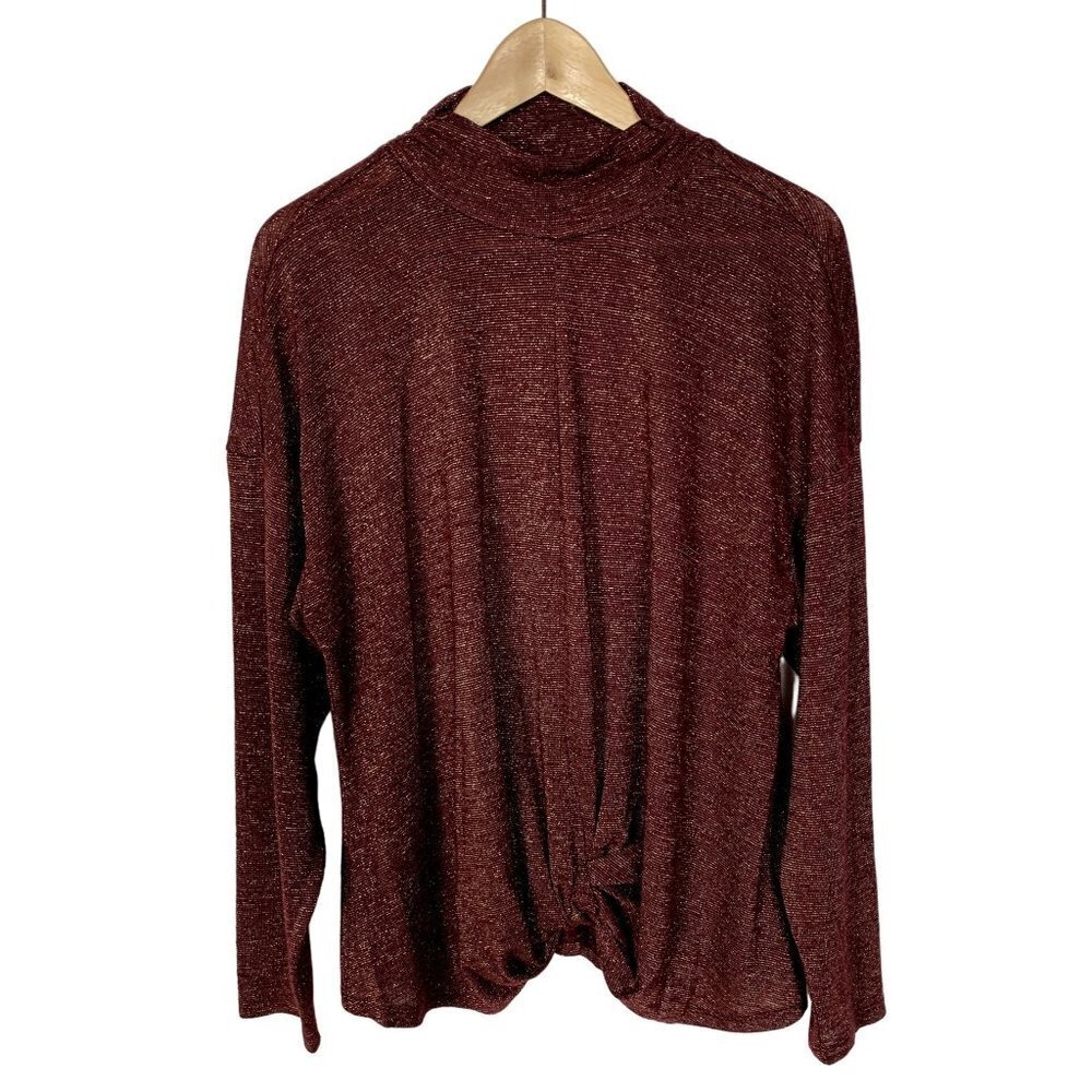Jennifer Lopez JLO Tie Front Long Sleeve Top Size XXL‎